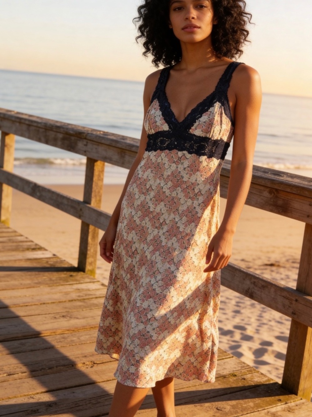 VINTAGE BETSEY JOHNSON FLORAL SLIP DRESS